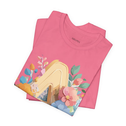 Natural Cotton Tee Shirt - Letters Collection - A Printify