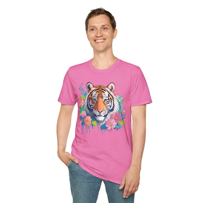 Tiger Themed Unisex Cotton Short Sleeve T Shirt Animal Print Tee