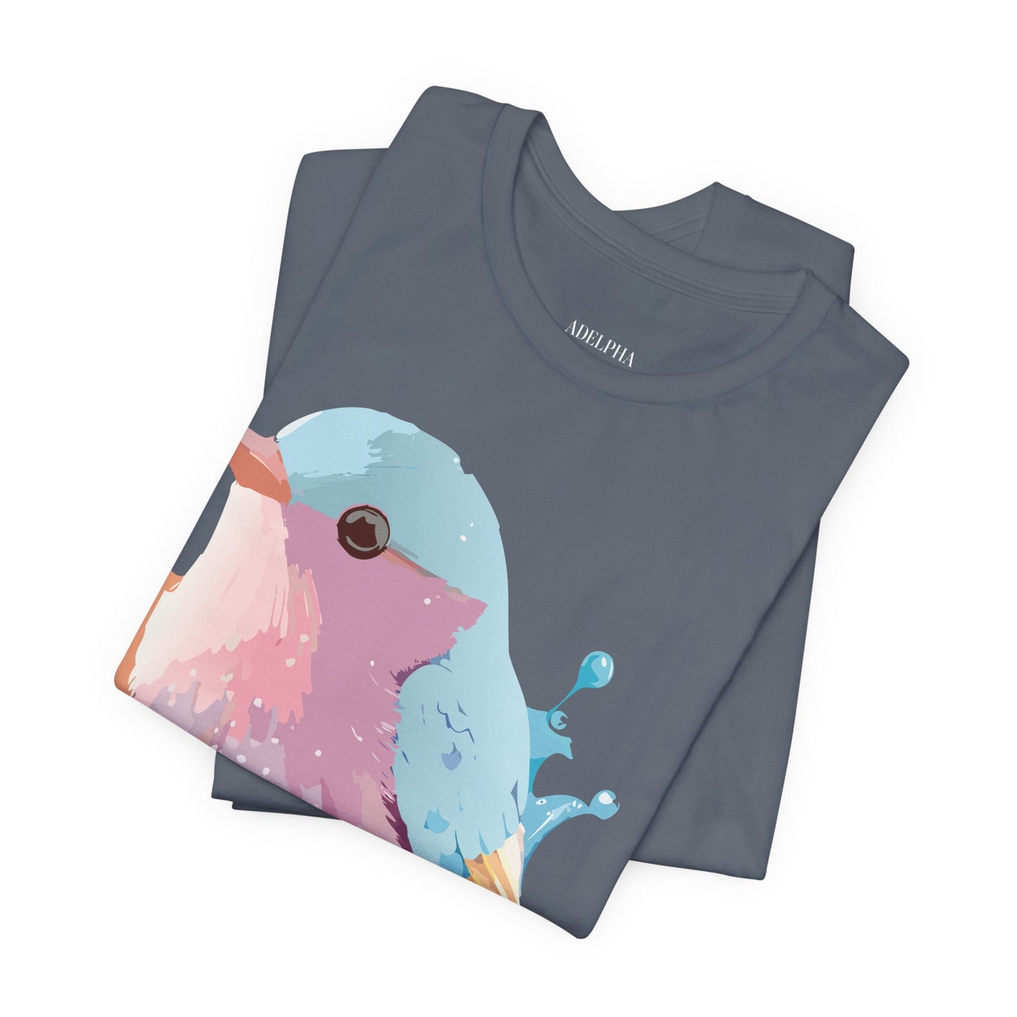 Natural Cotton Tee Shirt with Bird