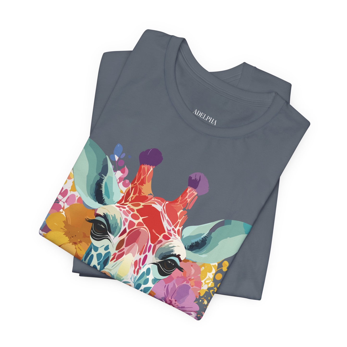 Natural Cotton Tee Shirt with Giraffe