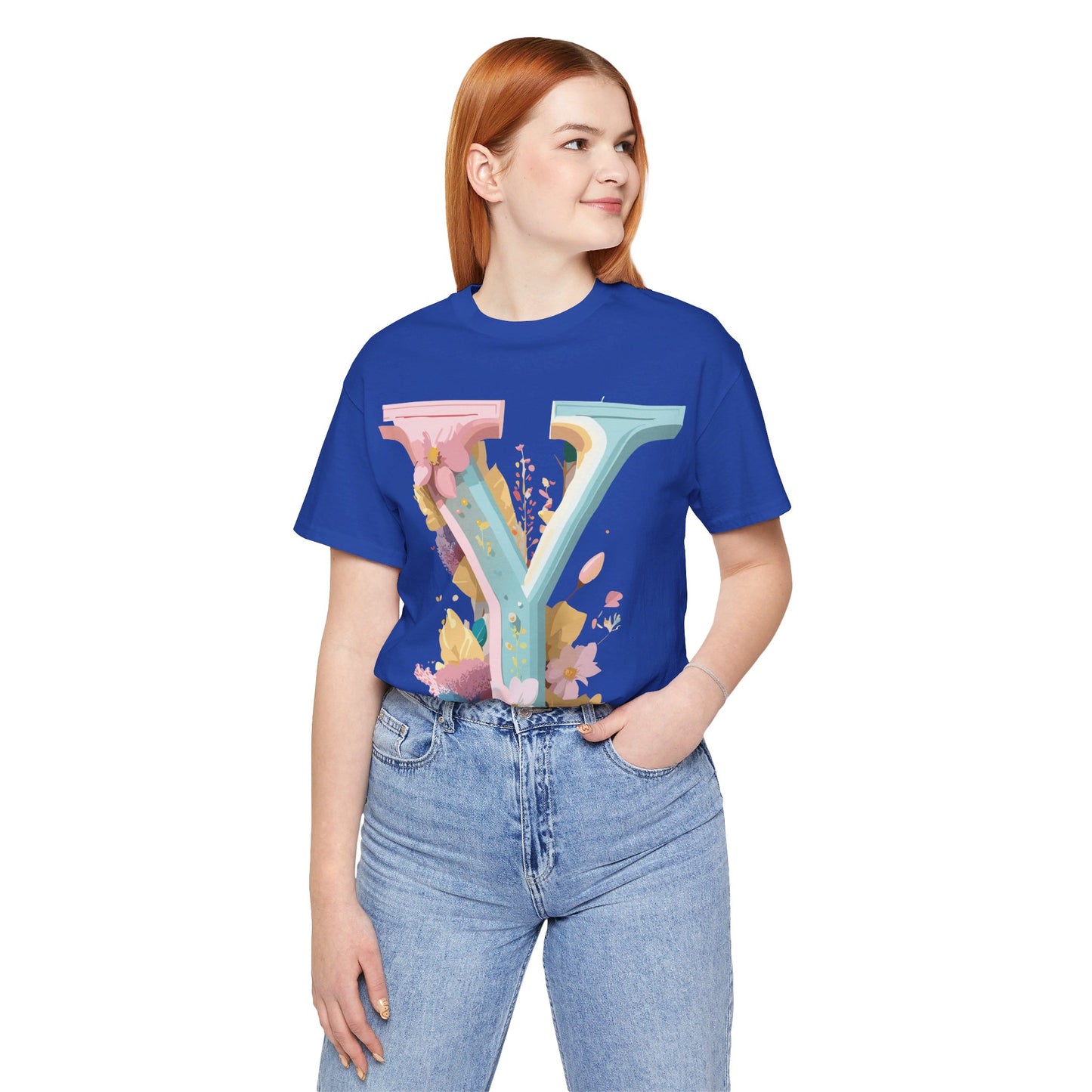 Natural Cotton Tee Shirt - Letters Collection - Y