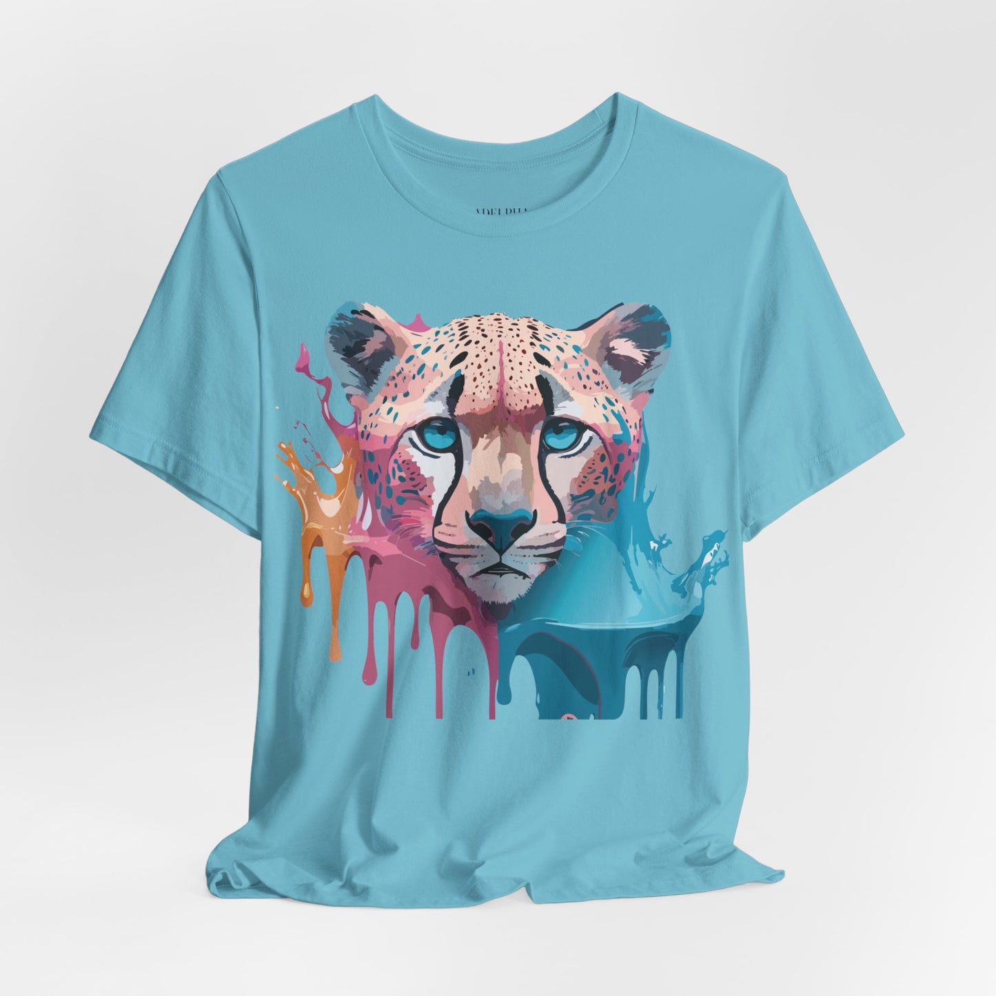 Natural Cotton Tee Shirt with Cheetah