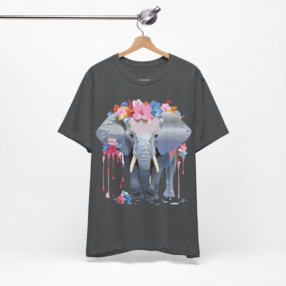 Natural Cotton Tee Shirt with Elephant Printify