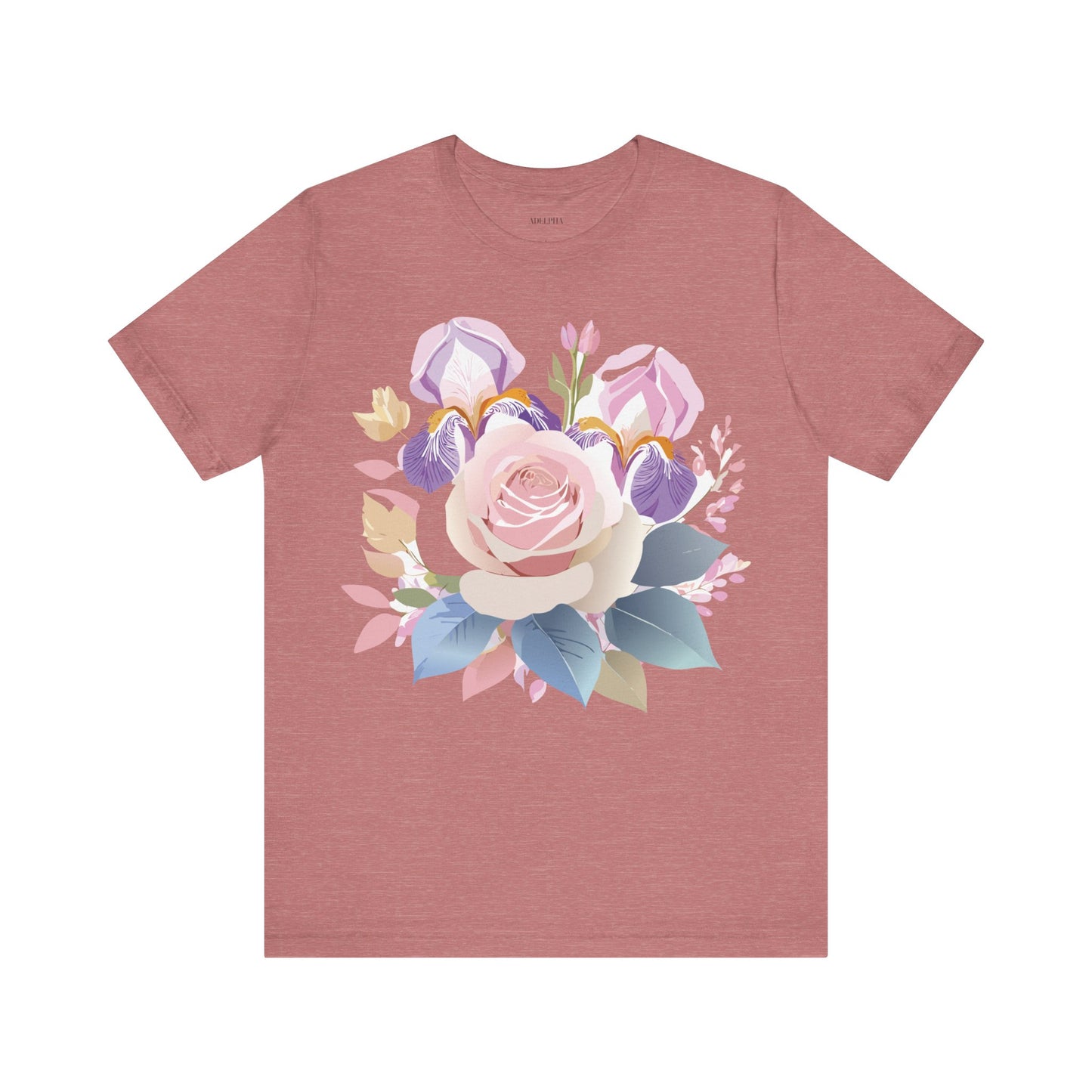 Natural Cotton Tee Shirt with Flowers