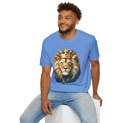 Unisex Lion Print T Shirt Softstyle 64000 One Hundred Percent Ring Spun Cotton