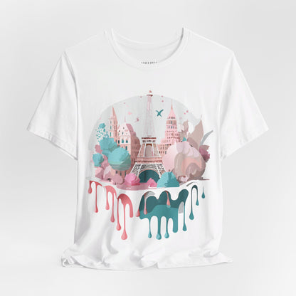 Natural Cotton Tee Shirt - Beautiful Places Collection - Paris Printify