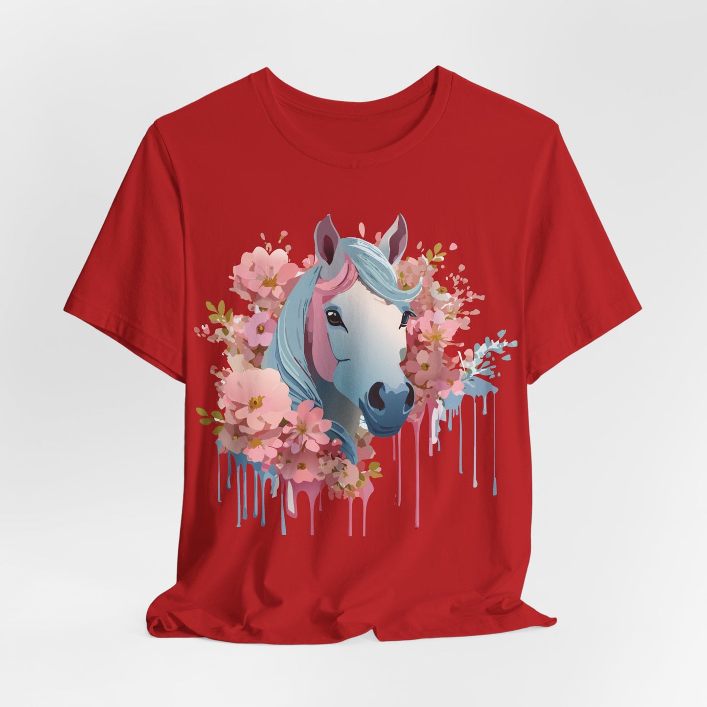 Natural Cotton Tee Shirt with Horse