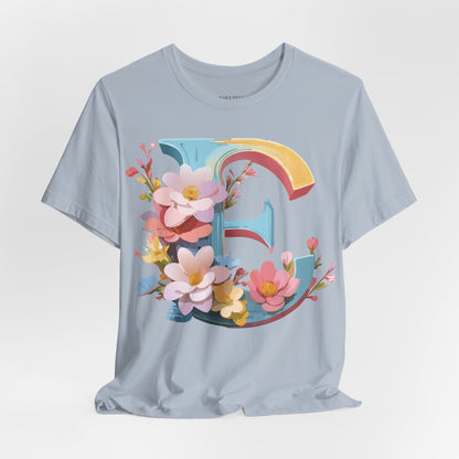 Natural Cotton Tee Shirt - Letters Collection - E Printify