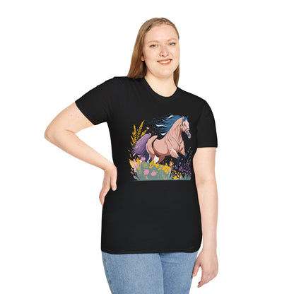 Unisex Horse Shirt With Animal Design Gildan Softstyle 64000 Tee