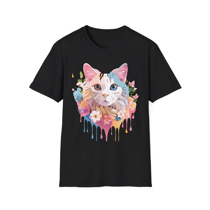 Cat Shirt Unisex Softstyle Tee 100 Percent Ring Spun Cotton Kitten Tee
