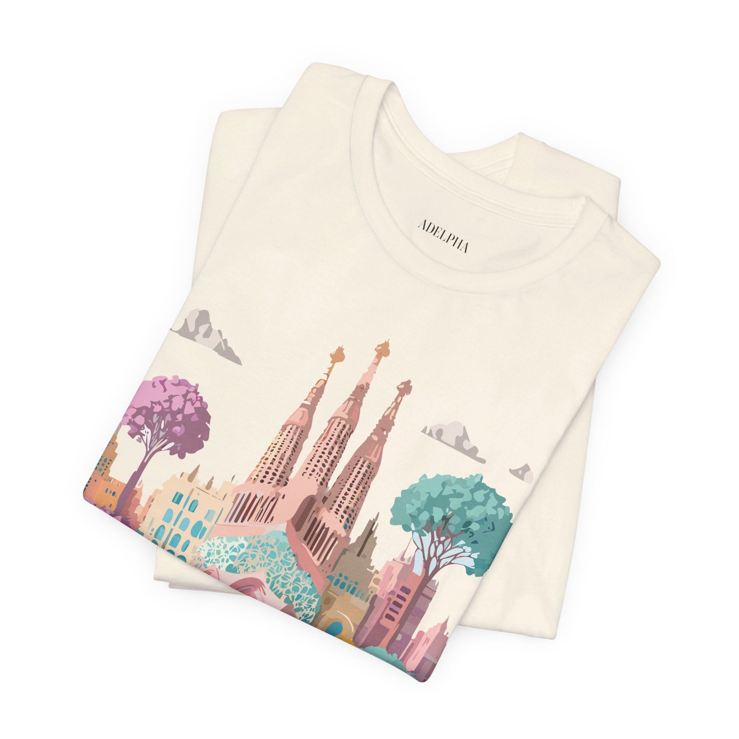 Natural Cotton Tee Shirt - Beautiful Places Collection - Barcelona