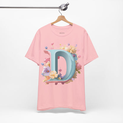 Natural Cotton Tee Shirt - Letters Collection - D Printify