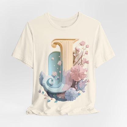 Natural Cotton Tee Shirt - Letters Collection - J Printify