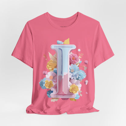 Natural Cotton Tee Shirt - Letters Collection - I Printify