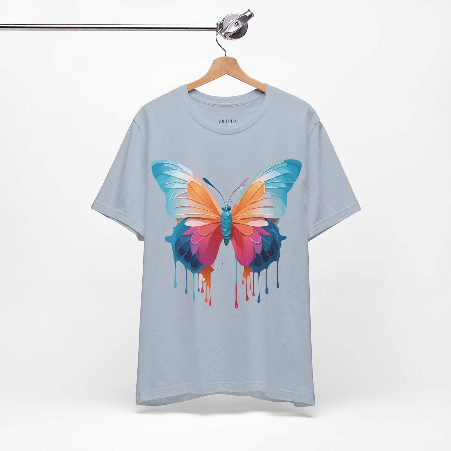 Natural Cotton Tee Shirt with Butterfly