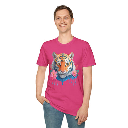Tiger Unisex Softstyle T Shirt 100 Percent Cotton Gildan 64000 Animal Tee