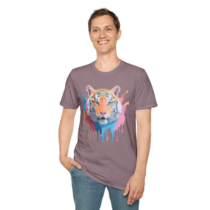 Tiger Print Unisex Softstyle T Shirt Gildan 64000 Comfort Tee
