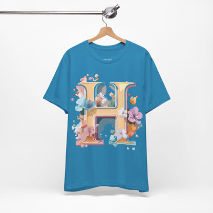 Natural Cotton Tee Shirt - Letters Collection - H Printify