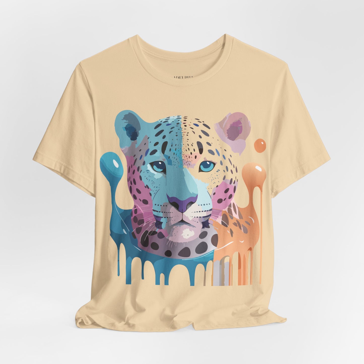 Natural Cotton Tee Shirt with Cheetah