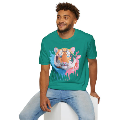 Tiger Shirt Unisex Animal Print Tee Gildan Softstyle 64000 Cotton