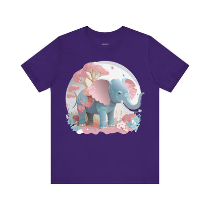 Natural Cotton Tee Shirt with Elephant Printify