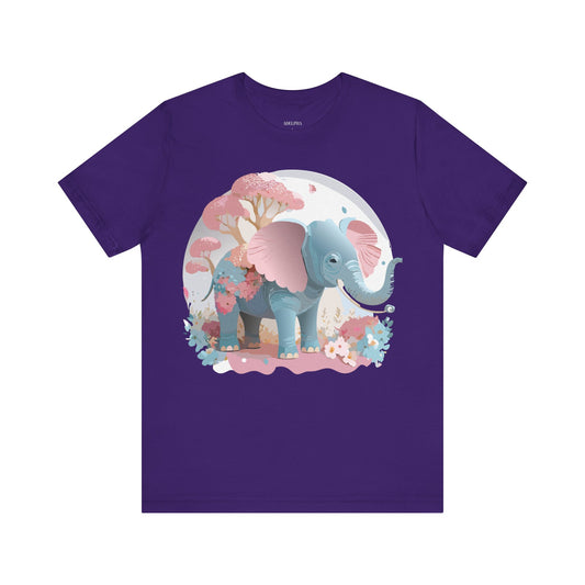 T-shirt en coton naturel avec motif éléphant