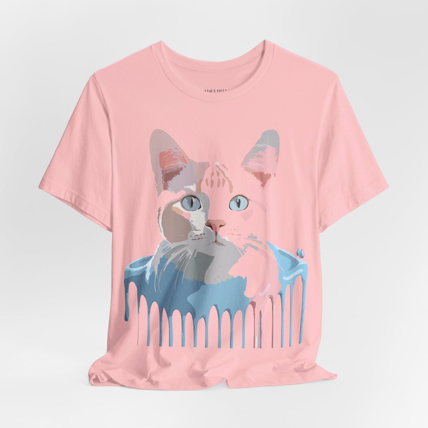 Natural Cotton Tee Shirt with Cat