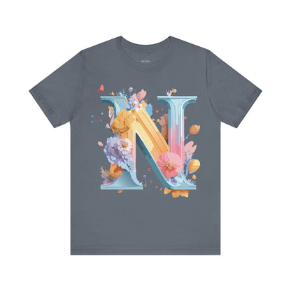 Natural Cotton Tee Shirt - Letters Collection - N Printify