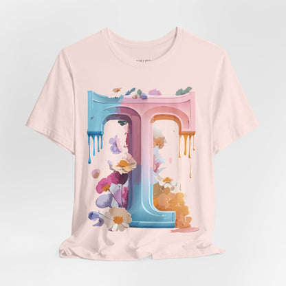 Natural Cotton Tee Shirt - Letters Collection - T Printify