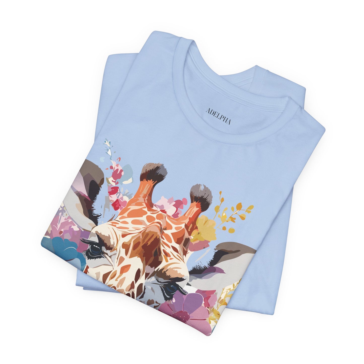 Natural Cotton Tee Shirt with Giraffe