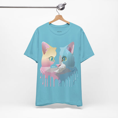 Natural Cotton Tee Shirt with Cat Printify
