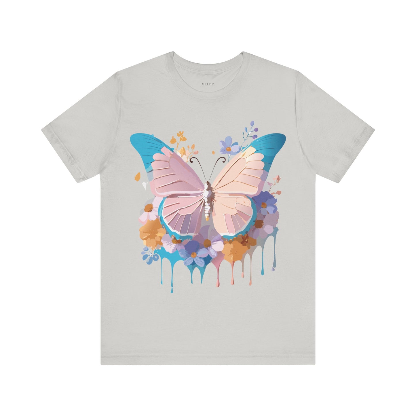 Natural Cotton Tee Shirt with Butterfly