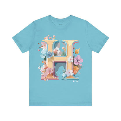 Natural Cotton Tee Shirt - Letters Collection - H Printify