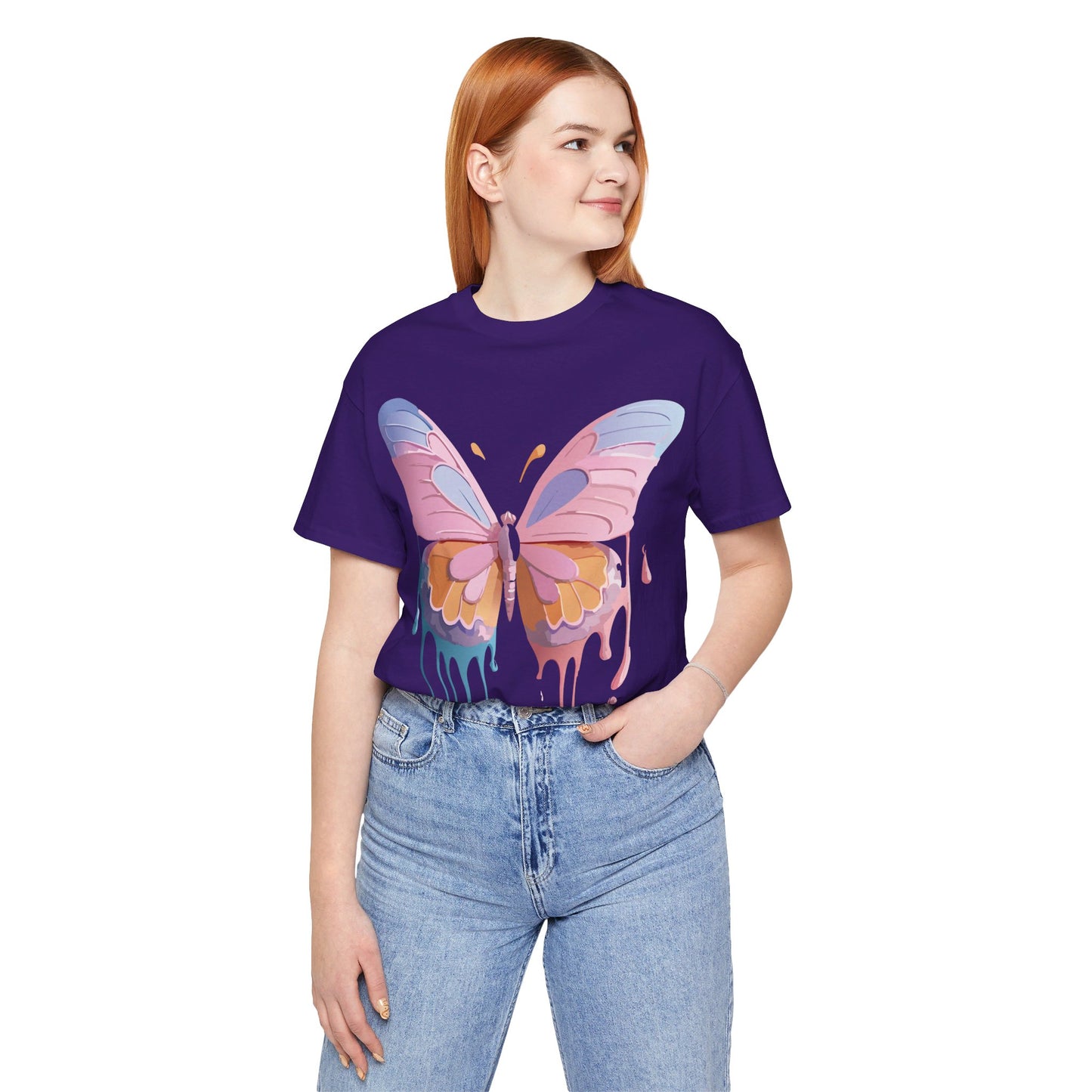 T-Shirt aus natürlicher Baumwolle mit Schmetterling