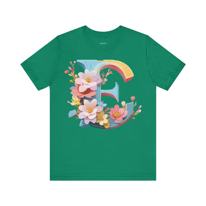 Natural Cotton Tee Shirt - Letters Collection - E Printify