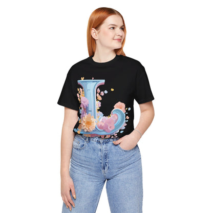Natural Cotton Tee Shirt - Letters Collection - L Printify