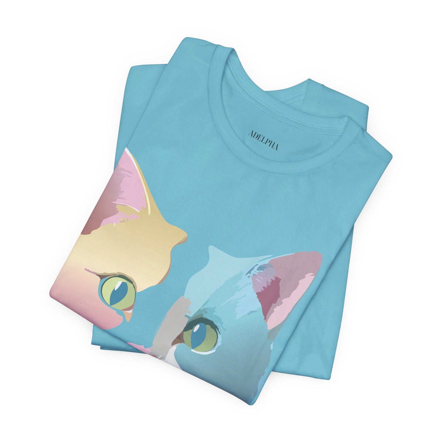 Natural Cotton Tee Shirt with Cat