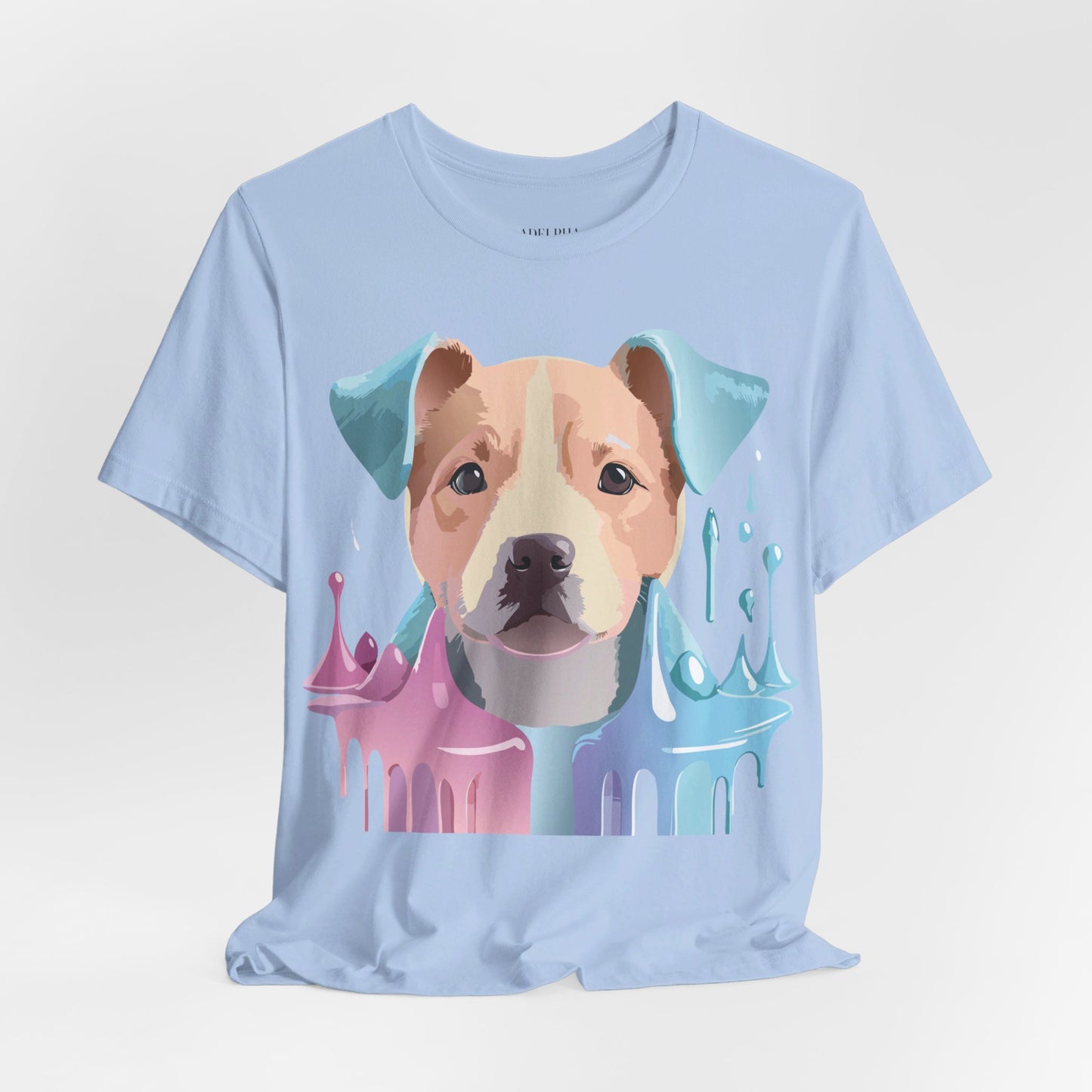 Natural Cotton Tee Shirt with Dog