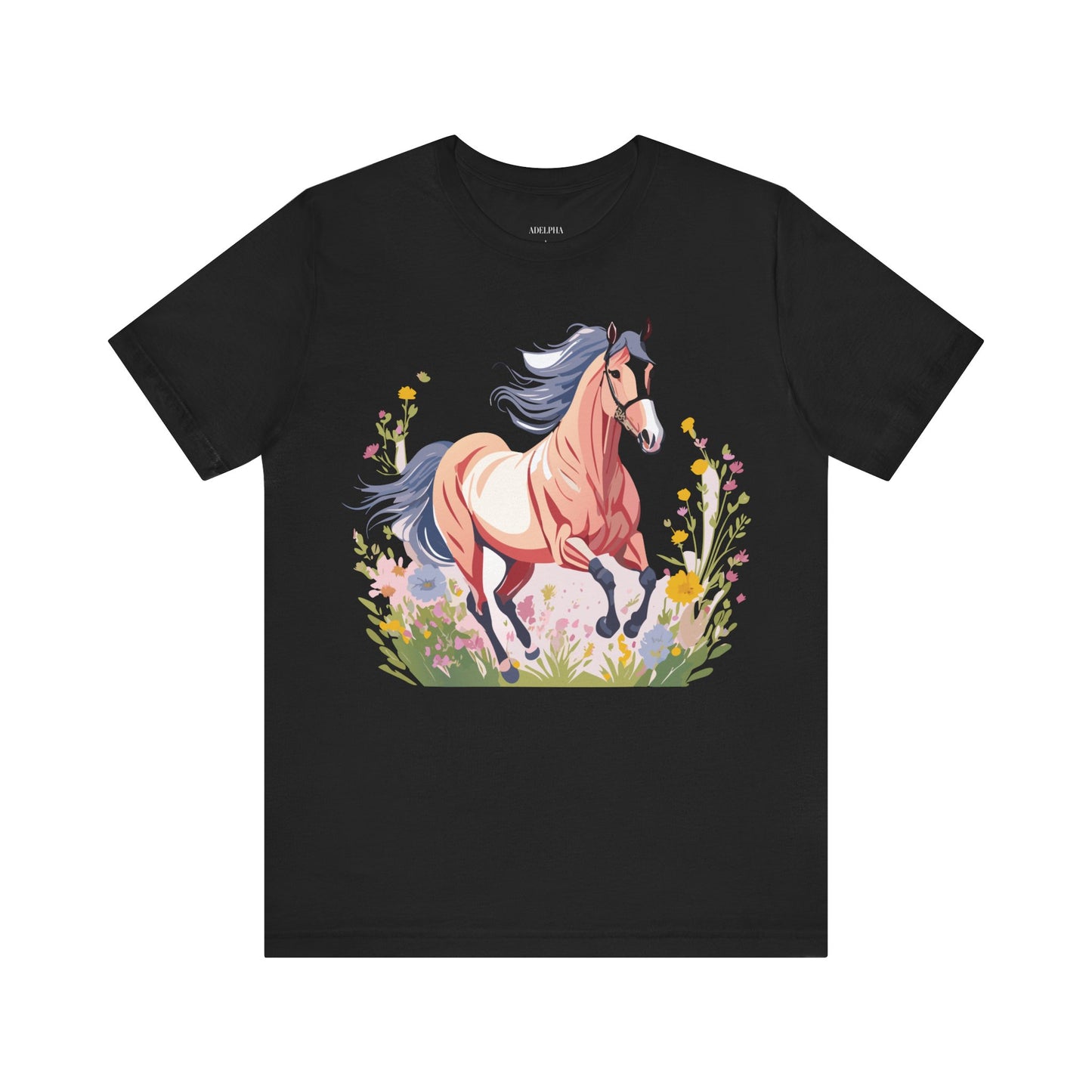 Natural Cotton Tee Shirt with Horse