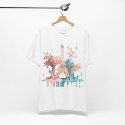 Natural Cotton Tee Shirt - Beautiful Places Collection - Paris Printify