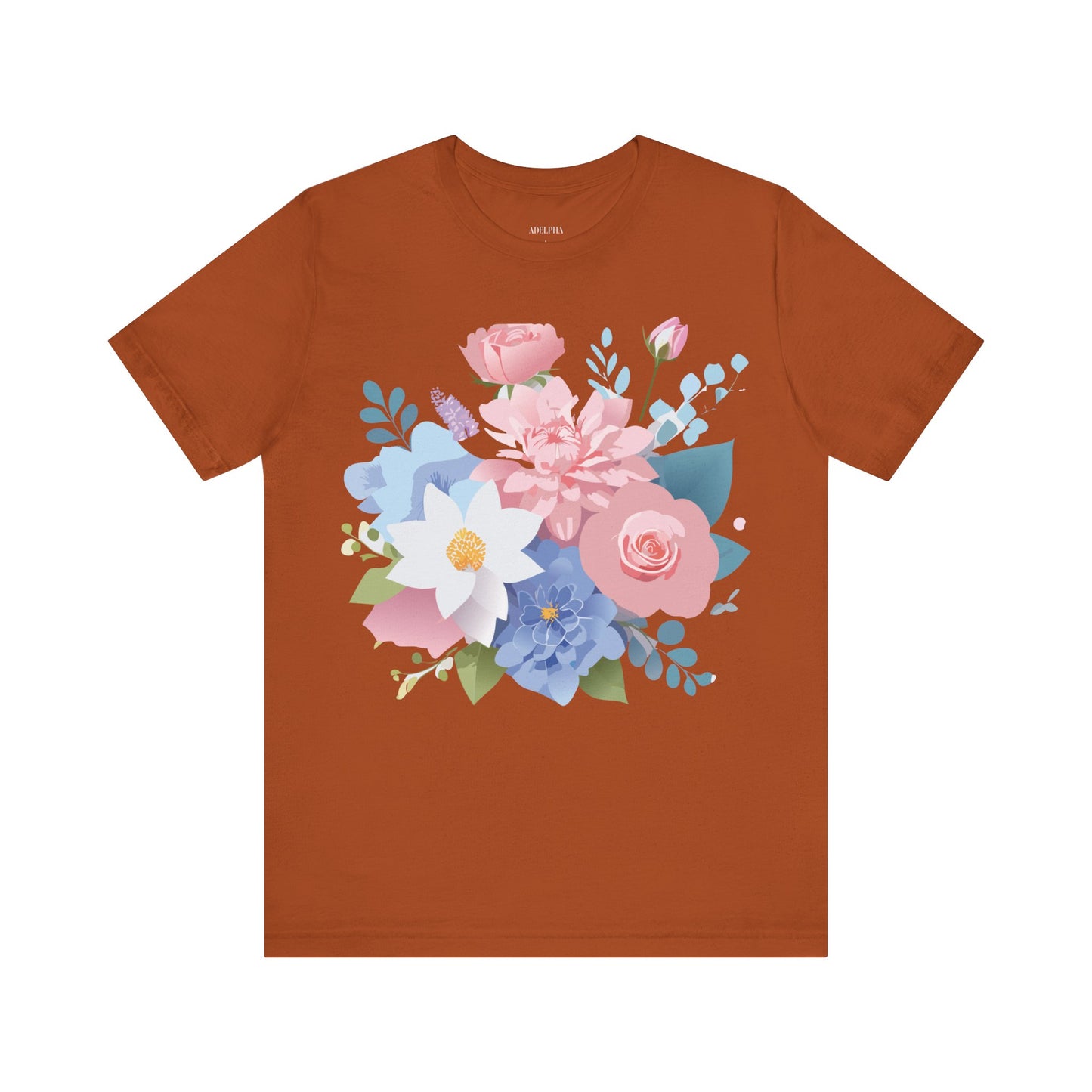 T-shirt en coton naturel avec fleurs