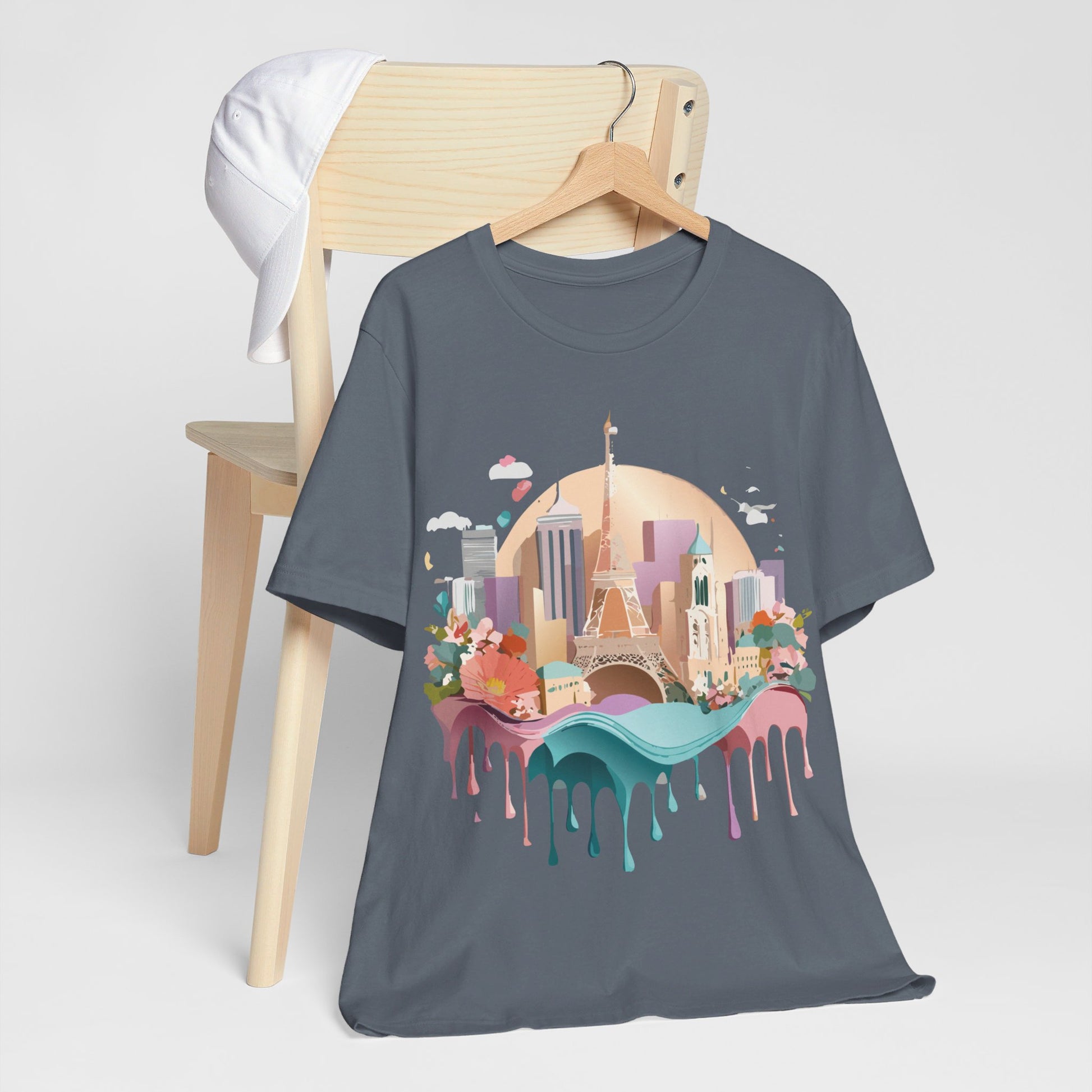 Natural Cotton Tee Shirt - Beautiful Places Collection - Paris Printify