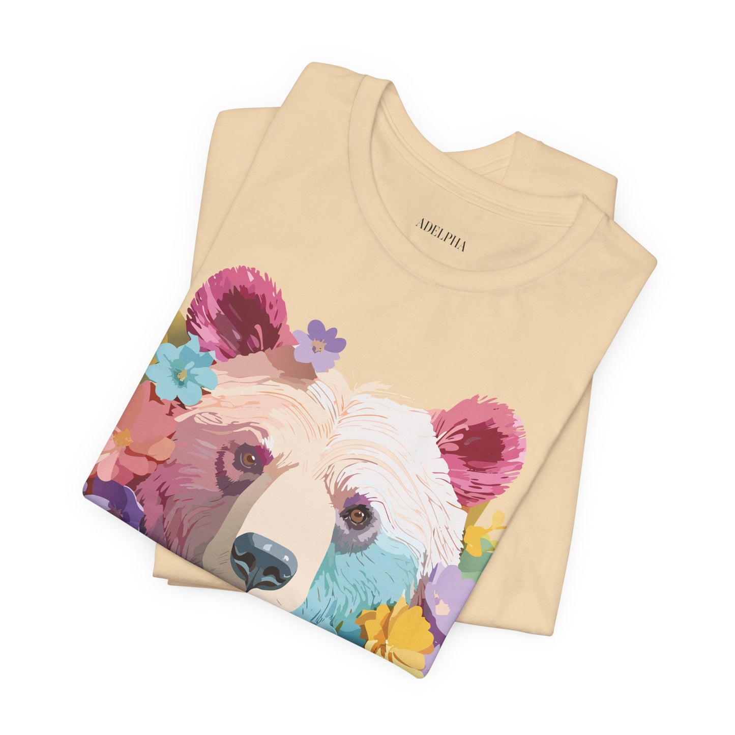 Natural Cotton Tee Shirt with Bear