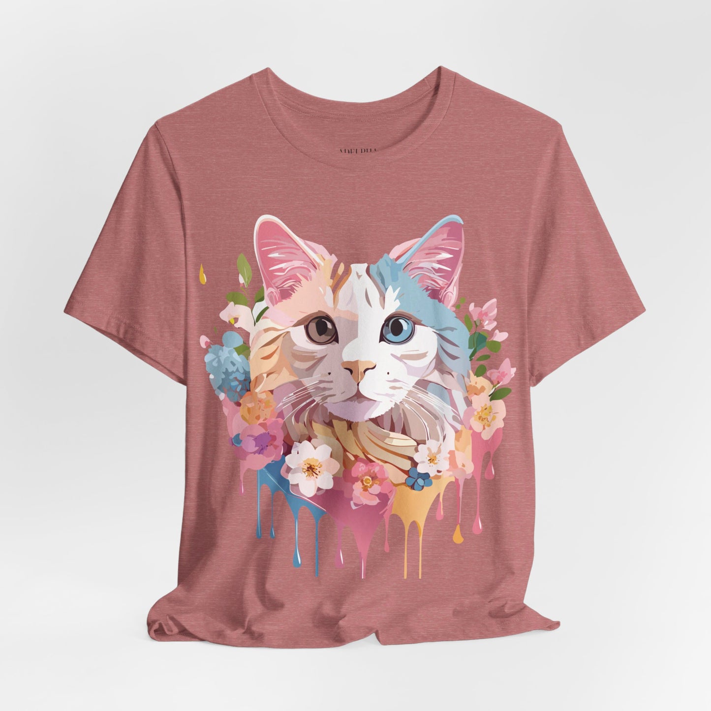 Natural Cotton Tee Shirt with Cat