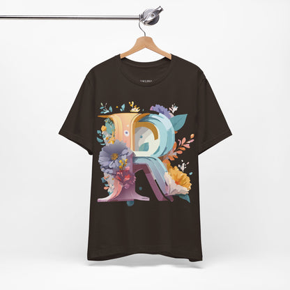Natural Cotton Tee Shirt - Letters Collection - R Printify