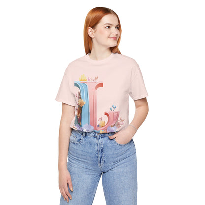 Natural Cotton Tee Shirt - Letters Collection - L Printify