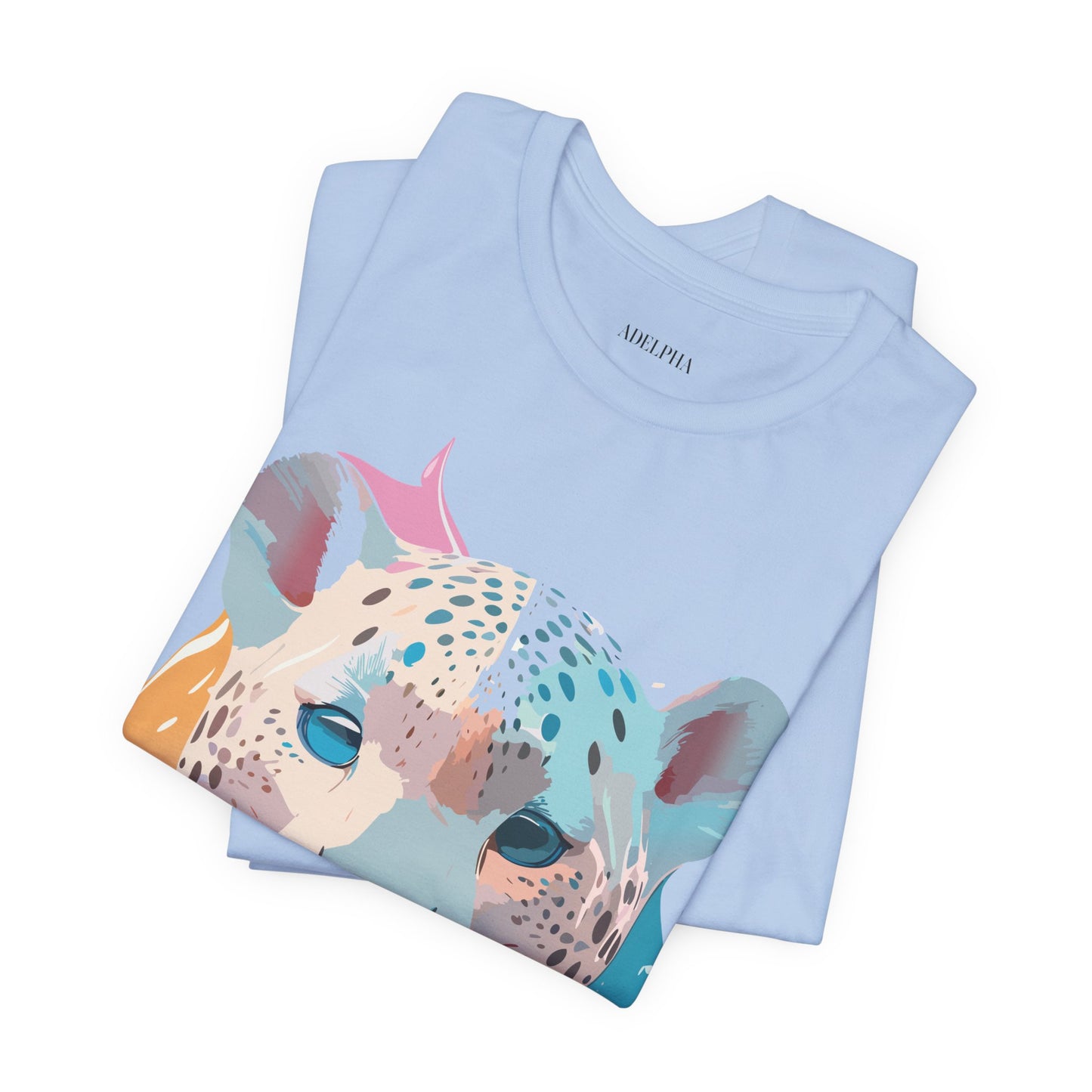 Natural Cotton Tee Shirt with Cheetah