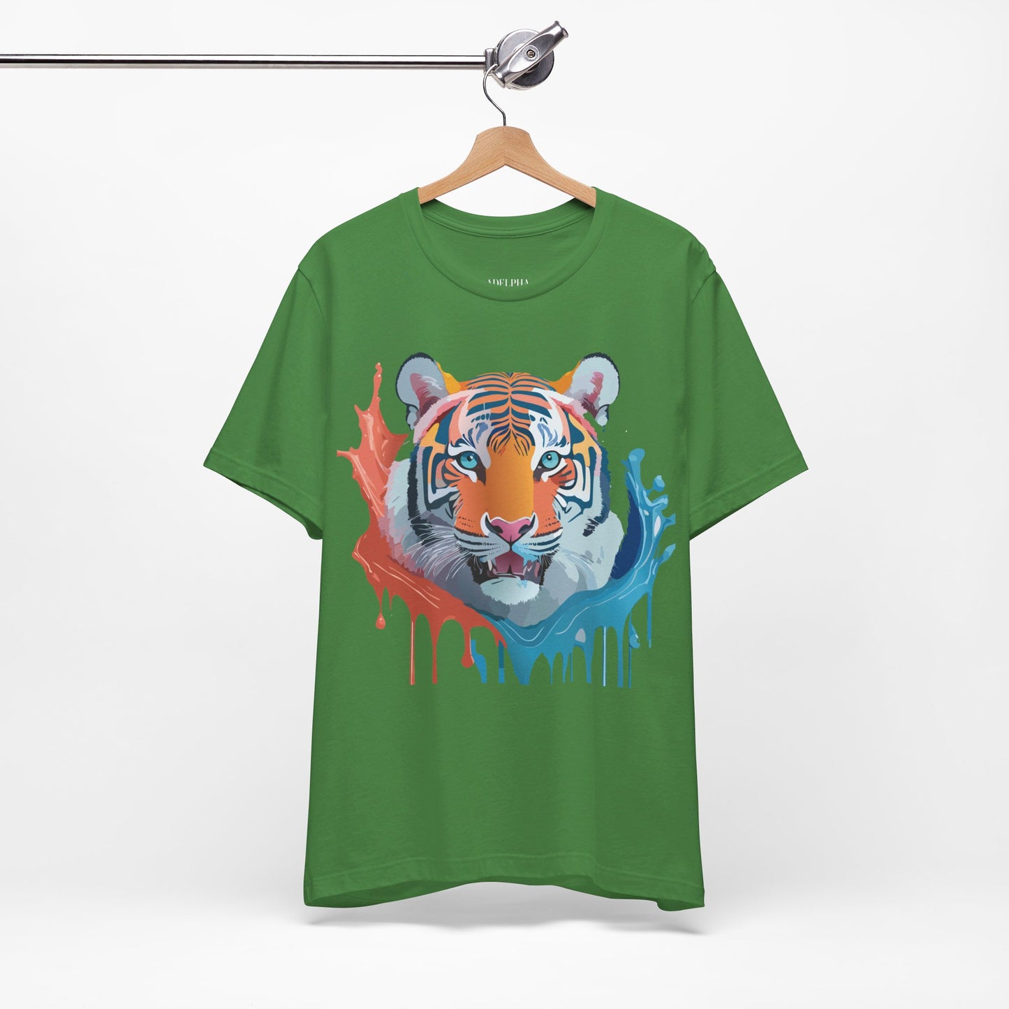 Natural Cotton Tee Shirt with Tiger