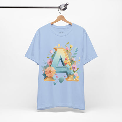 Natural Cotton Tee Shirt - Letters Collection - A Printify