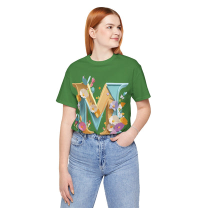 Natural Cotton Tee Shirt - Letters Collection - M Printify